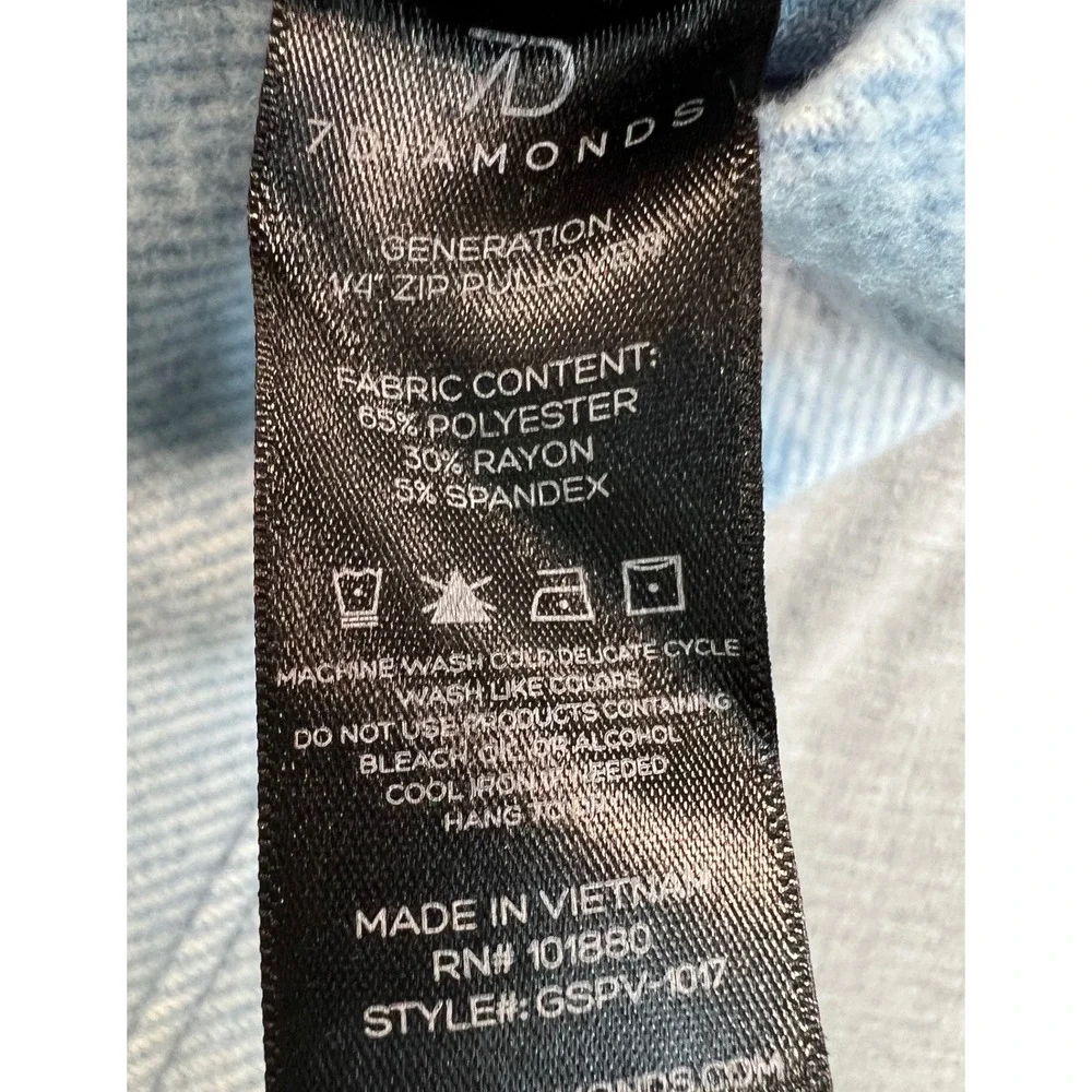 7 Diamonds Generation Mens XL Quarter Zip Pullover Light Blue Heather GSPV-1017